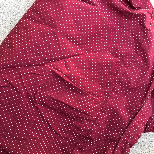 J. CREW Slim Fit Untucked Button Down Shirt Men's LG Short Polka Dot Red Stretch - Picture 3 of 7