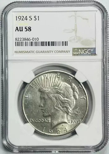 1924 S Peace Dollar NGC AU-58