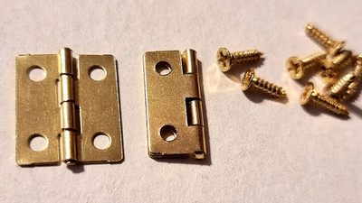 Kleine Scharniere 17 mm x 15 mm mit Schrauben Schmuckkästchen Deckelscharnier kleine Schatulle