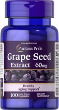 Puritan's Pride Resveratrol/Grape Extract 60 mg - 100 Capsules