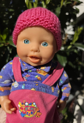 Zapf Puppe 33 cm Jolly Dolly / Teeny Weeny 1997 Puppenanzug pink Babypuppe Doll