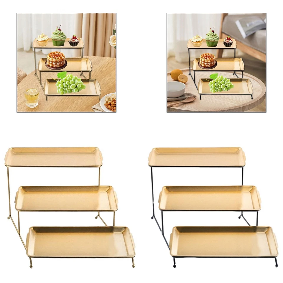 Plato de frutas adorno de tres capas gran capacidad para restaurante hotel de vacaciones Foto 2 de 2