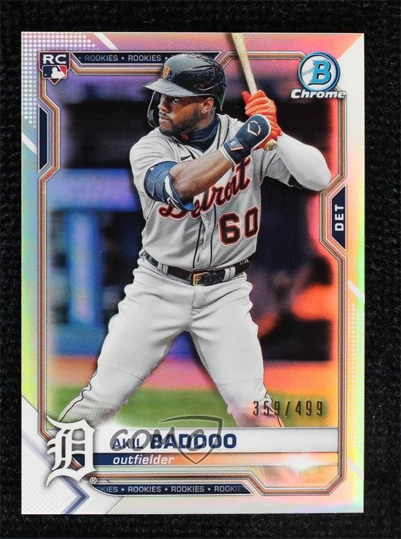 2021 Bowman Chrome Refractor 359/499 Akil Baddoo #34 0q0m