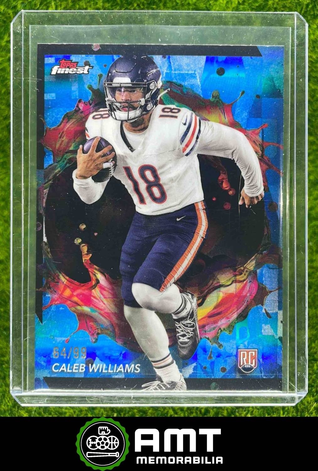 Caleb Williams RC 2024 Topps Finest Blue Refractor 64/99 Chicago Bears #247