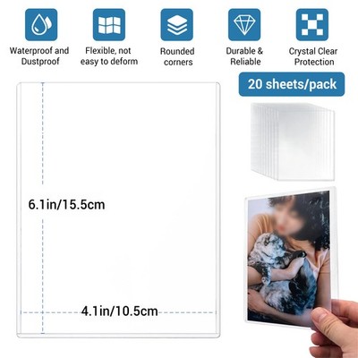 20-100pcs 4'' X 6'' Hard Plastic Card Sleeves Waterproof Postcard Photo Holders