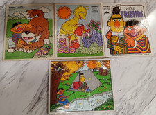 Sesame Street Playskool Frame Tray 4 Puzzle Lot All Complete