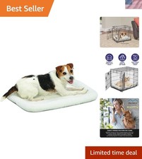 QuietTime Luxury Dog Bed - White Fleece Bolster for Small Breeds, 24-Inch