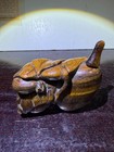 Rare Very Large Antique/ Vtg. Chinese Tiger Eye Stone Snuff Bottle — photo 2