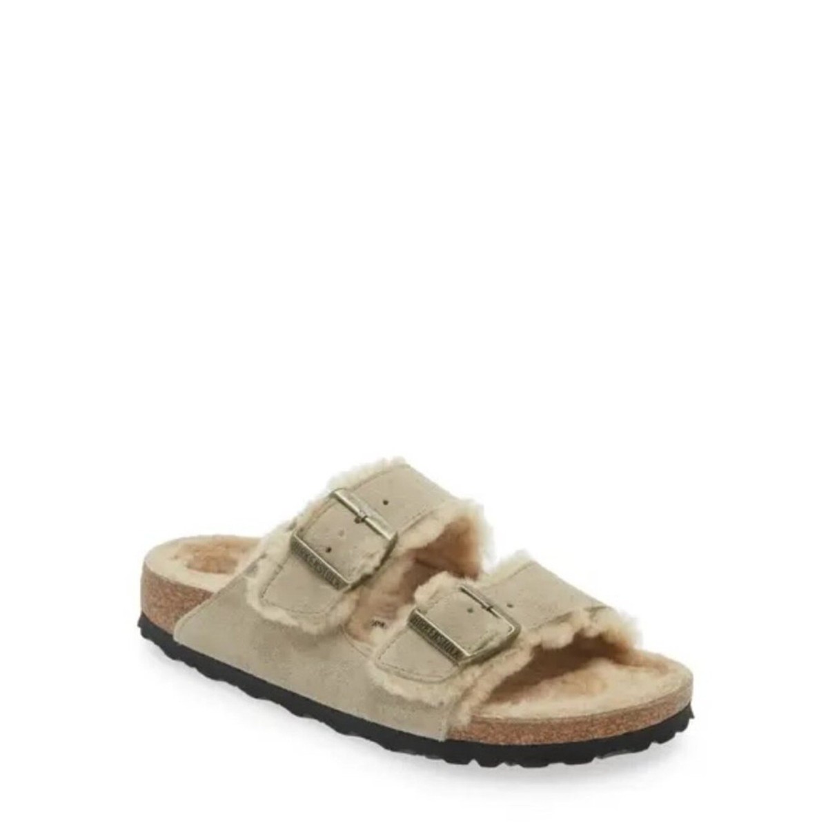 NWOT Birkenstock Shearling Arizona sandals 39 taupe suede  display picture 2
