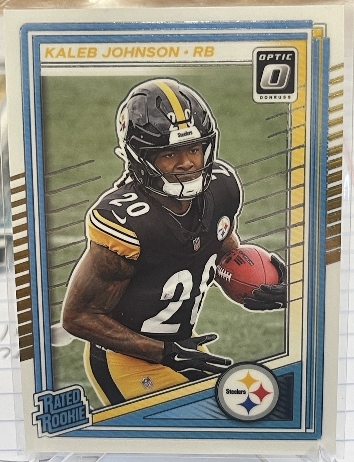 2025 Donruss Optic #232 Kaleb Johnson Rookie Pittsburgh Steelers RC Iowa