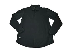 Bylt Premium Basics Lux Drop-Cut Long Sleeve Polo Shirt Men's Medium Black EUC