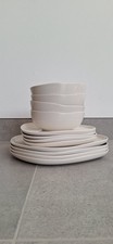12 piece white irregular dinner set - more available