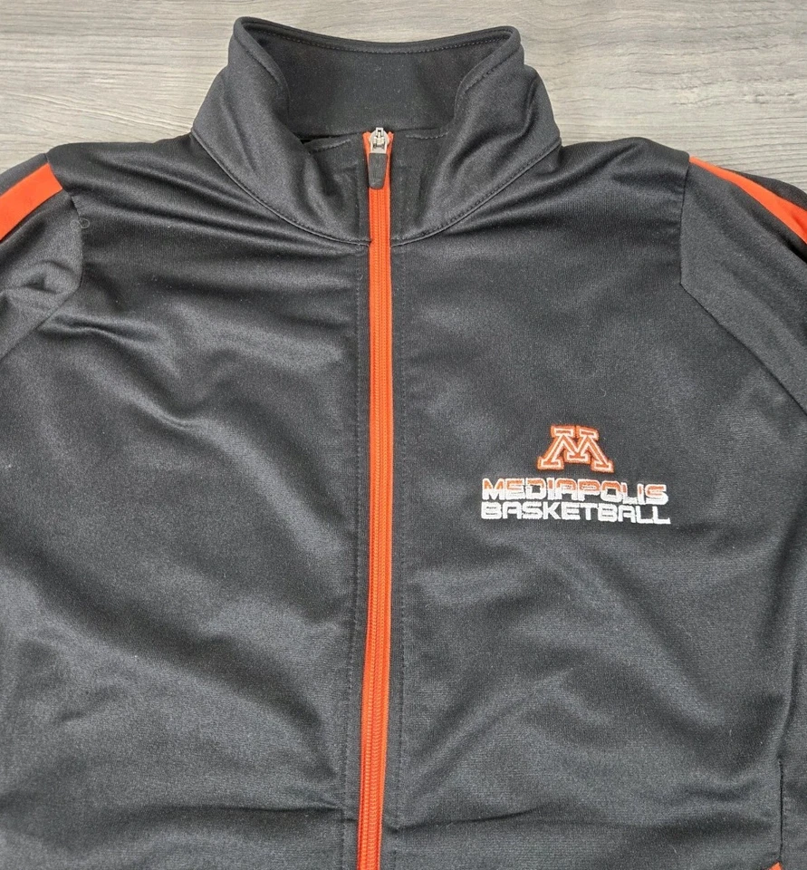 Chaqueta de baloncesto Mediapolis para dama mediana negra holloway corta con cremallera Foto 2 de 4