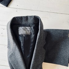 Vintage Suits by Dallas Women's Grey Blazer Skirt Suit Set Size 6/7