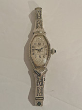 RELOJ ABRA WATCH CO. 1925 ORIGINAL ORO BLANCO 14K art deco damas