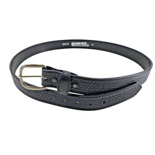 Gingerich Leather Black Work Belt Basket Weave Handcrafted in USA Men's Size 48