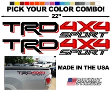 Pair (2) 22" TRD 4x4 Sport Stickers Decals, Fits Toyota Tundra, Tacoma, 4Runner