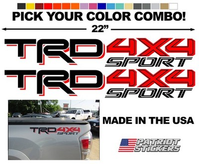 Pair (2) 22'' TRD 4x4 Sport Stickers Decals, Fits Toyota Tundra, Tacoma, 4Runner