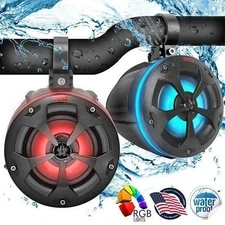 Pyle 2-Way Dual 800W Waterproof Off-Road Speakers w/RGB Lights PLUTV44BTR