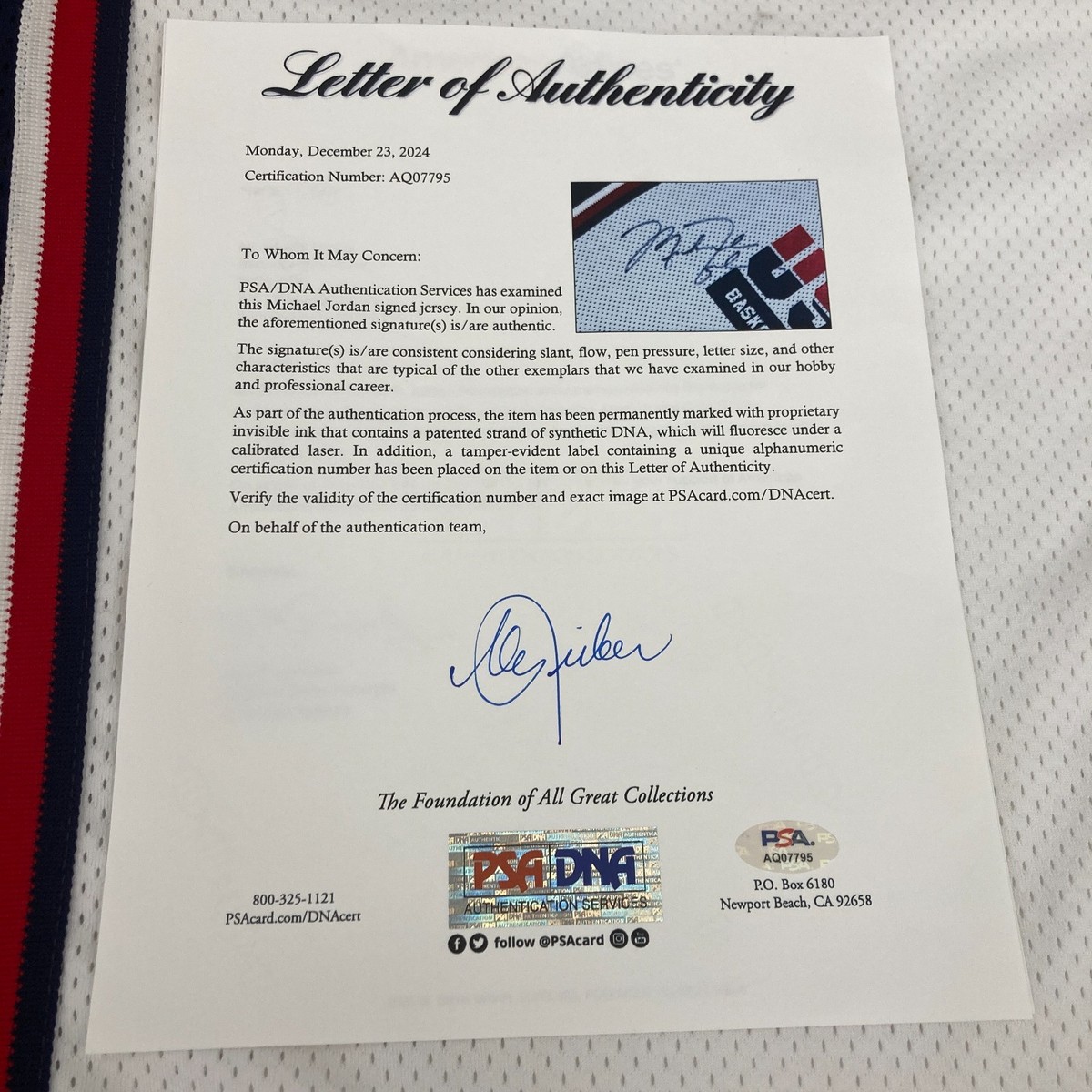 Michael Jordan Signed Game Used 1992 Team USA Dream Team Jersey