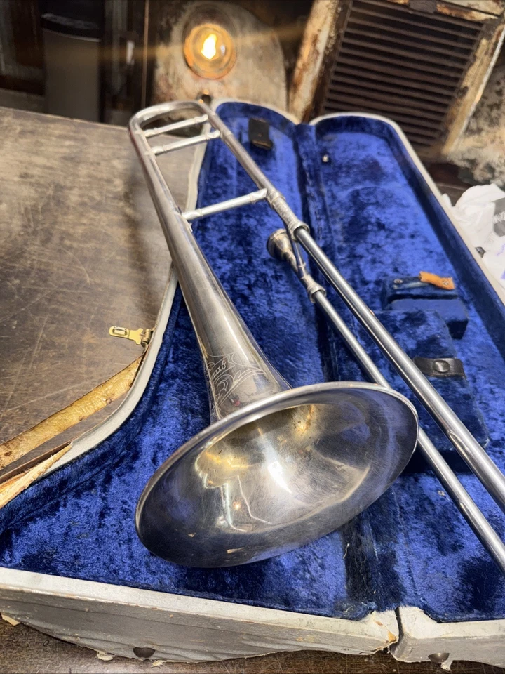 Trombón tenor profesional Silver Buescher Grand True Tone-Elkhart Ind Foto 4 de 4