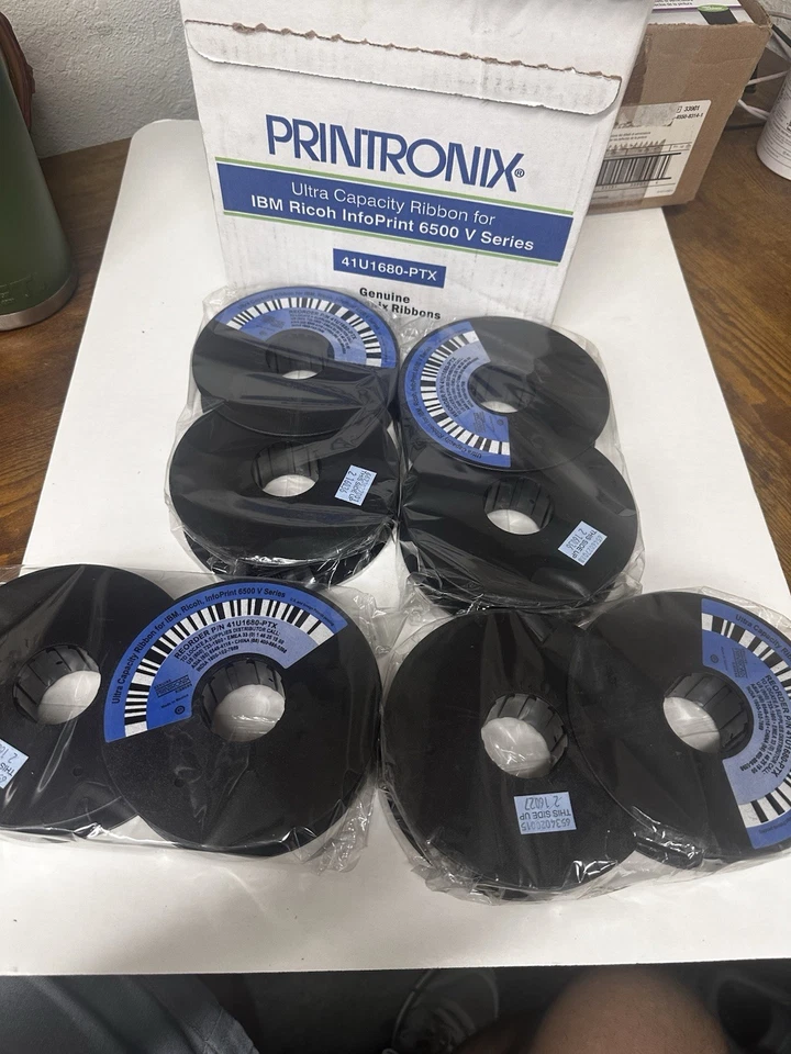 Printronix 41U1680-PTX Twin Spool Ribbon Pack of 4 Black, New Open Box - Image 3 of 4