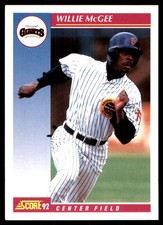 Willie McGee 1992 Score #112 Giants MLB READ FREE SHIPPING AutographDen