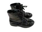 TAHARI Boots Merlene Youth girls black glittery lace up combat boots 3 Side Zip — photo 2