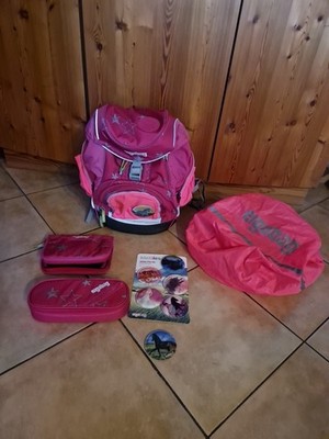 Ergobag Schulranzen pink Sternzauber mit Zubehör und Kletties Top