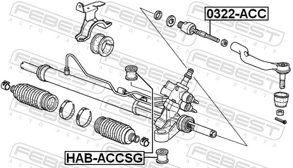 Fits FEBEST HAB-ACCSG SILENT BLOCK OF THE STEERING ROD. HONDA ACCORD  ⭐UK Stock⭐