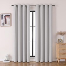 Grommet Blackout Curtains 2 Panels Ice Gray 52W x 108L Thermal Insulated