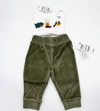 First Impressions Baby Boy Outfit 2-Pcs White Animal Top & Olive Pants 12M New