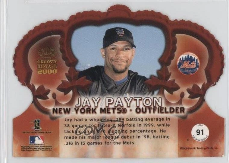 2000 Pacific Crown Royale Platinum Blue /75 Jay Payton #91 - Image 2 of 2