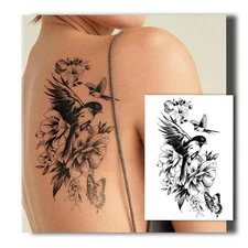 Semi Permanent Tattoos for Women, 2 Sheets Large Temporary Fake Tattoo, Lasts 7-