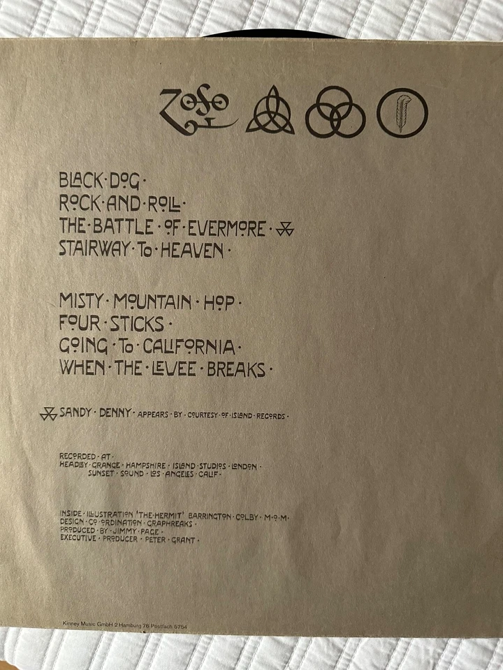 Led Zeppelin IV Lp Vinyl 1971 ATL 50008 Germay - Bild 4 von 4