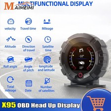 X95 GPS HUD Head Up Display OBD Speedometer Compass Inclinometer Altitude Meter