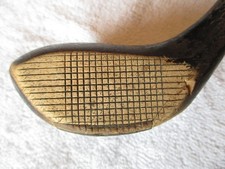 VINTAGE SPALDING FANCY FACE ROBT T JONES 4 WOOD LEATHER GRIP rare checkered face