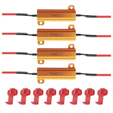 4PCS 50W 6Ω Car Load Resistors for LED Turn Signal Kit with T-Taps,LED Resist...