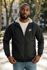 Nike Windrunner Full Zip Hoodie Windbreaker Jacket Black SMALL DA0001-010