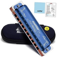 Diatonic Harmonica Key of G, 10 Holes 20 Tones 008K Diatonic Mouth blue-G