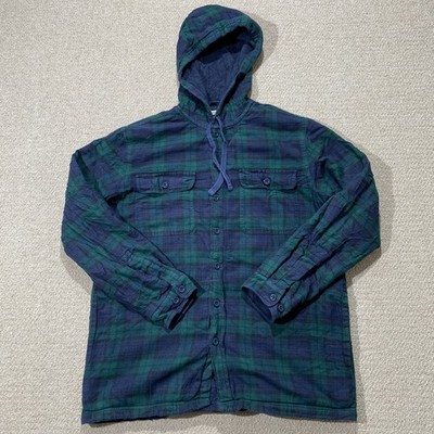 LL Bean Flanellhemd Herren Medium bunt kariert Baumwolle Sherpa gefüttert