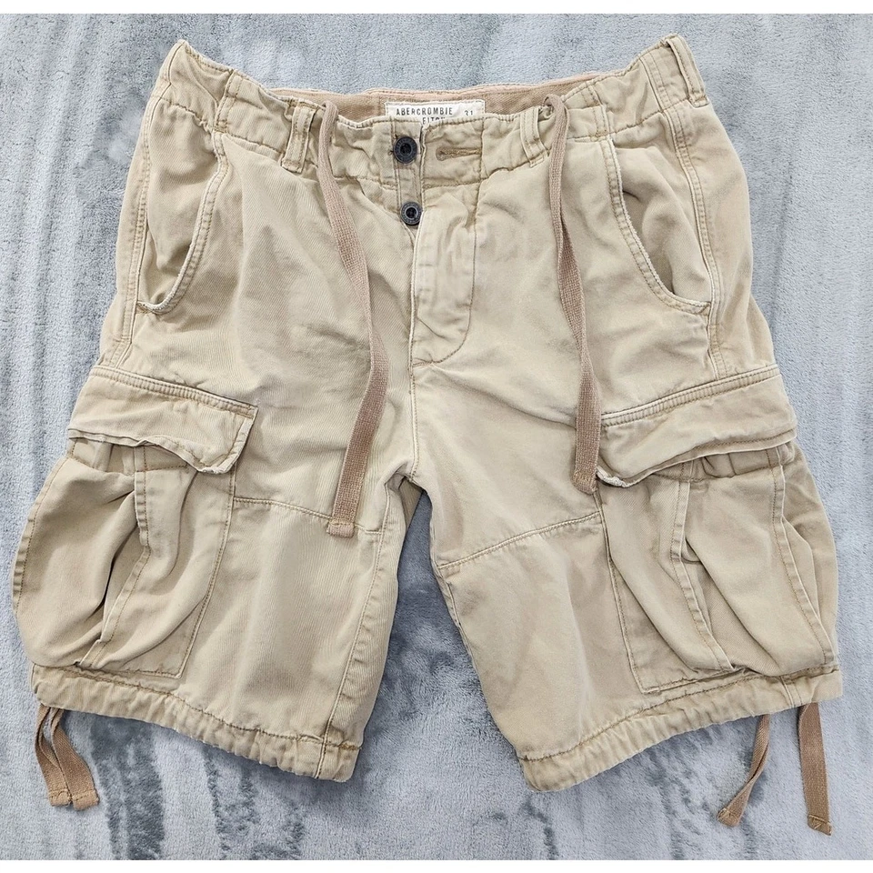 Pantalones Cortos Carga Abercrombie & Fitch De Colección Talla 31 Tostado Y2K Ropa de Calle Exterior Foto 3 de 4