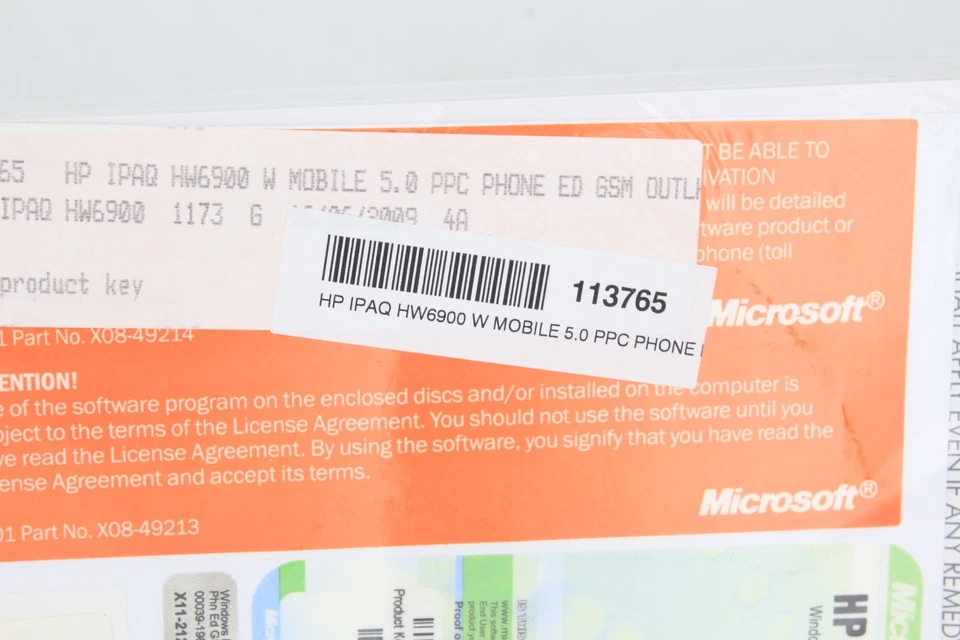 HP IPAQ HW6900 WINDOWS MOBILE 5.0 Operating System POCKET PC OS Phone Edition - Image 3 of 3