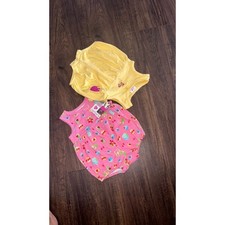Vintage Carter's Pink and Yellow Baby Rompers. NWT