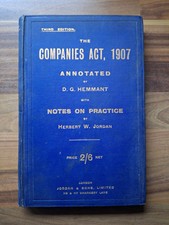 The Companies Act 1907 Hb Book Solicitors Office Laws