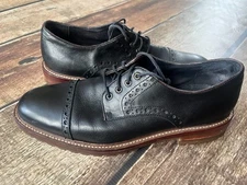 JOHNSTON & MURPHY CAP TOE OXFORD BLACK DRESS SHOES MENS 8.5 M EXCELLENT