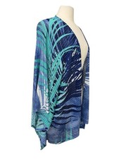 Catherines Kimono Cardigan Vacationcore Palm Tropical Sz 4X Open Front Oversized
