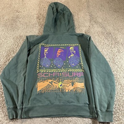 Brain Dead x Gotcha Hoodie Mens Small Green Sci-Fi Surf Step Out Void Pullover