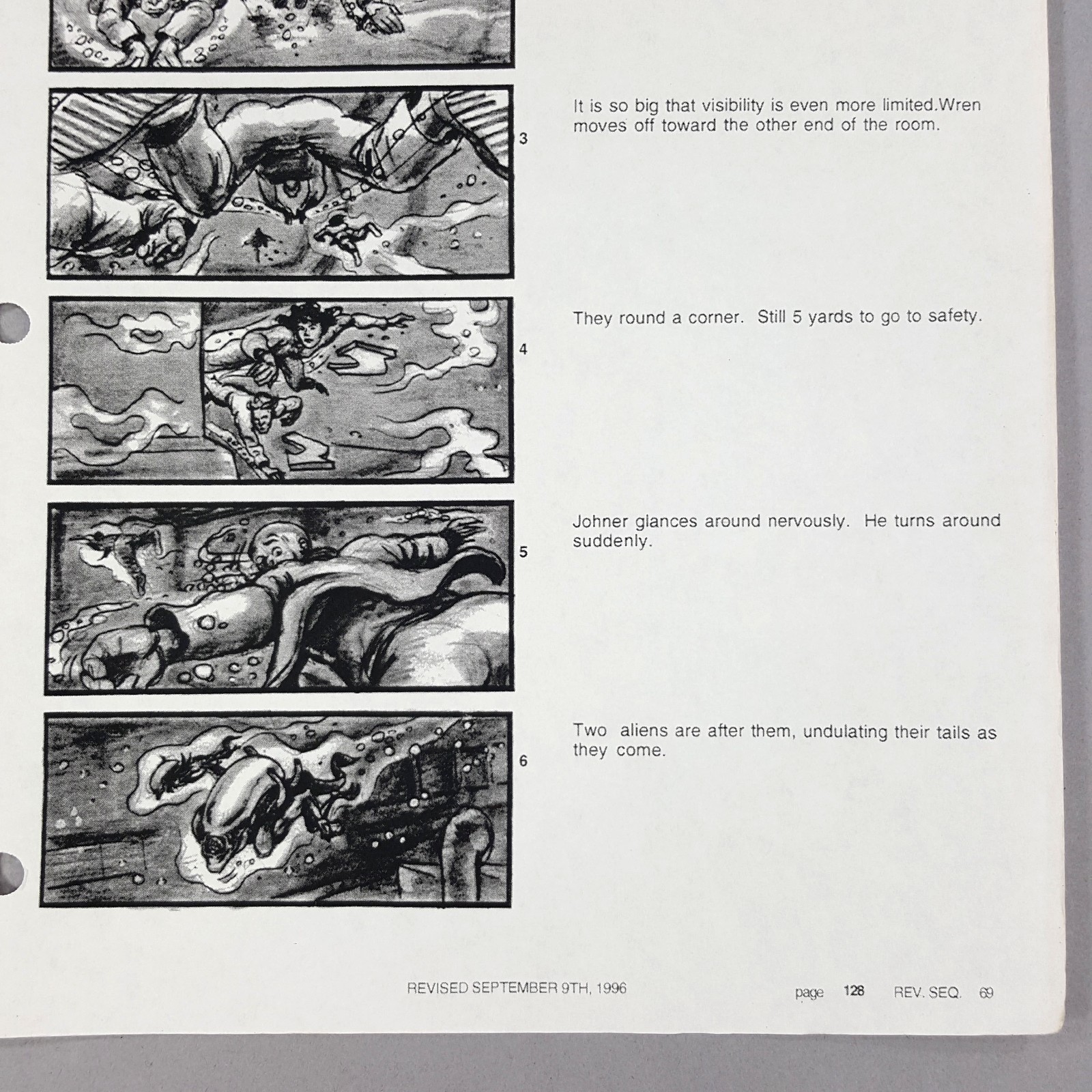 Image 5 of Alien: Resurrection - Production Used Storyboard, Alien Attacks Underwater, COA