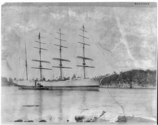 Foto: Roanoke Bath Maine 1892 velero lanzamiento remolcador vista lateral